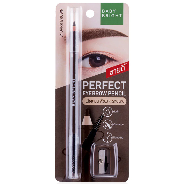 Baby Bright - Perfect Eyebrow Pencil #04 Dark Brown 1.2g.