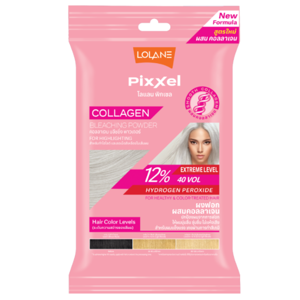 Lolane - Pixxel Collagen Bleaching Powder Extreme Level 15g. (Pack of 3)