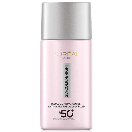 L'Oréal - Glycolic-Bright Anti-Dark Spot Daily UV Fluid SPF50+ with Glycolic + Niacinamide 50ml.