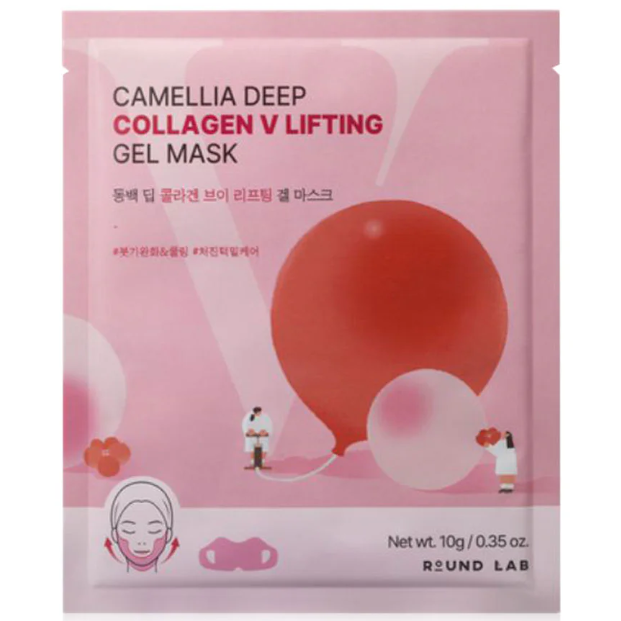 Round Lab - Camellia Deep Collagen V Lifting Gel Mask 34g. (Pack of 4)