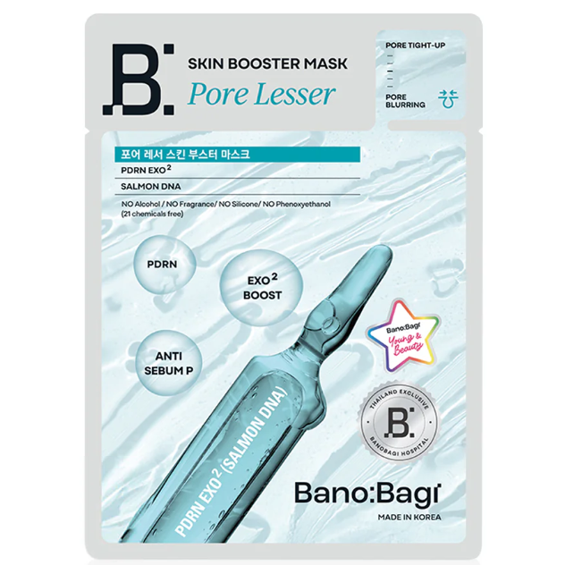 Banobagi - Pore Lesser Skin Booster Mask with Anti Sebum P, PDRN and Exo2 Boost 25ml. (Pack of 3)