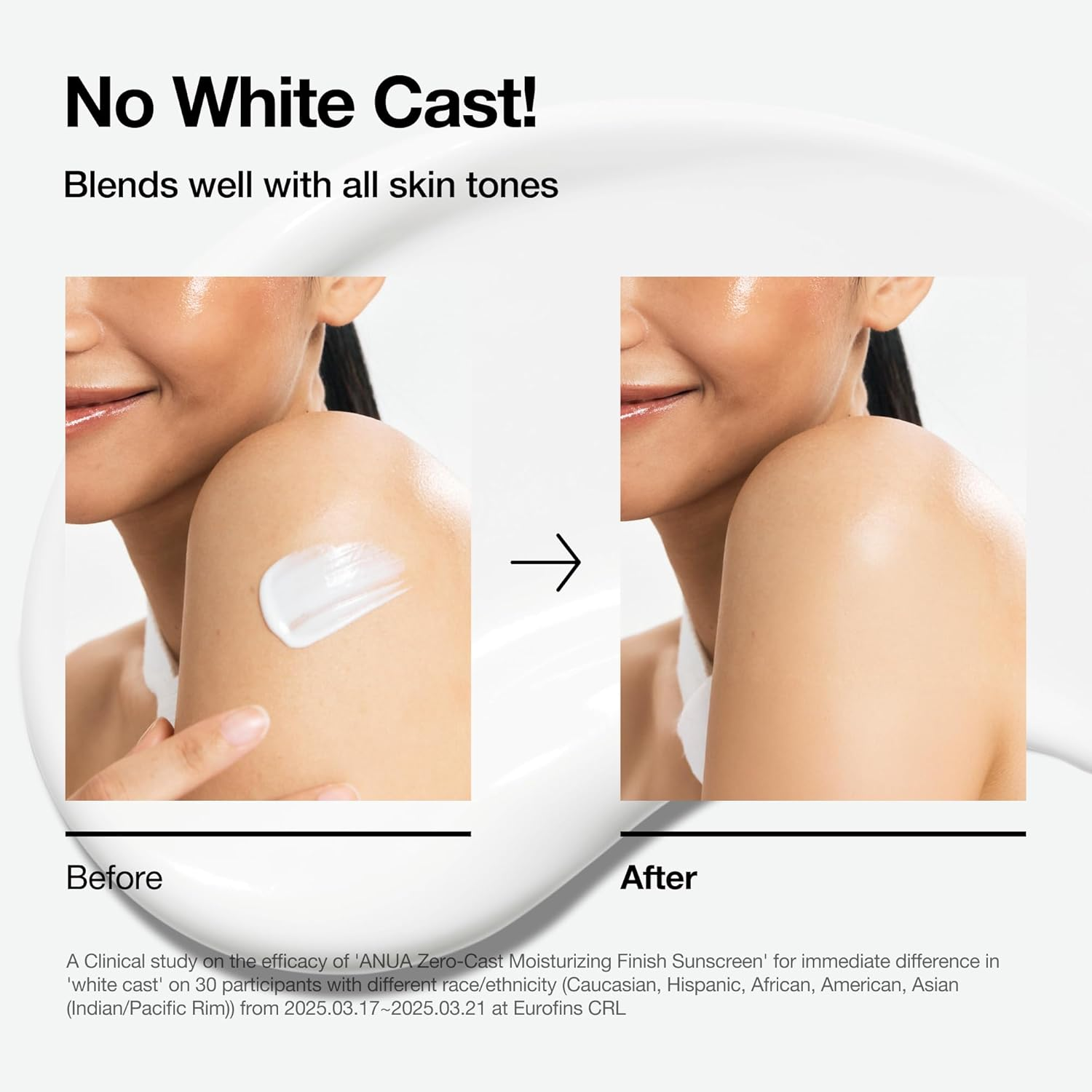 Anua - Zero-Cast Moisturizing Finish Sunscreen SPF50+ PA++++ 50ml.