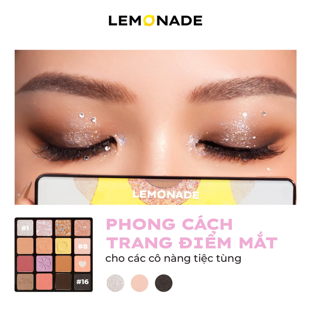 Lemonade - Aesthetic - Eyeshadow Palette Version 2 Bảng Phấn Mít Aesthetic Eyeshadow Palette Version 2 20.8g.