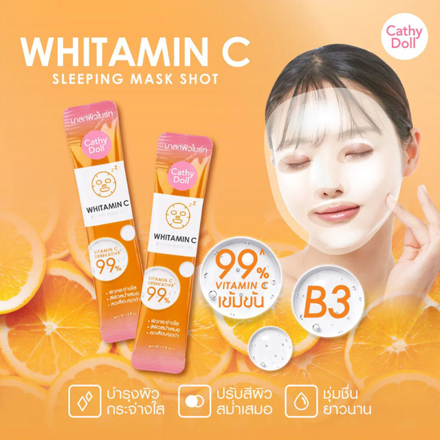 Cathy Doll - Whitamin C Sleeping Mask Shot 4ml. (Pack of 12)