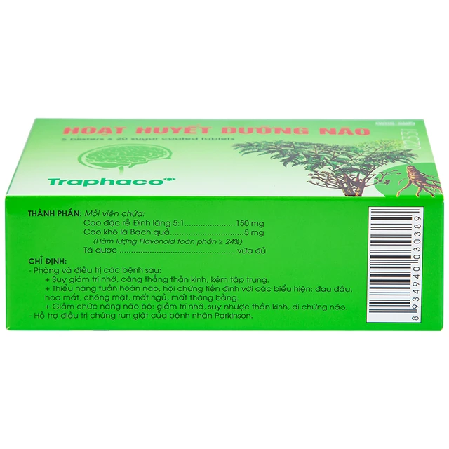 Traphaco - Hoạt Huyết Dưỡng Não - Blood Circulation and Brain Nourishment Supplement Tuần Hoàn Máu & Não Bộ (100 Capsules)