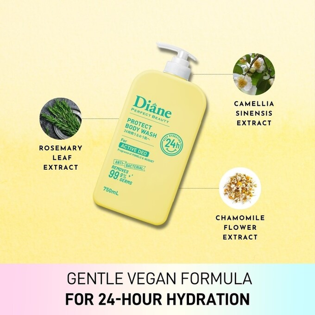 Moist Diane - Protect Body Wash for Active Deo, Anti-Bacterial, Pomelo & Muguet 750ml.