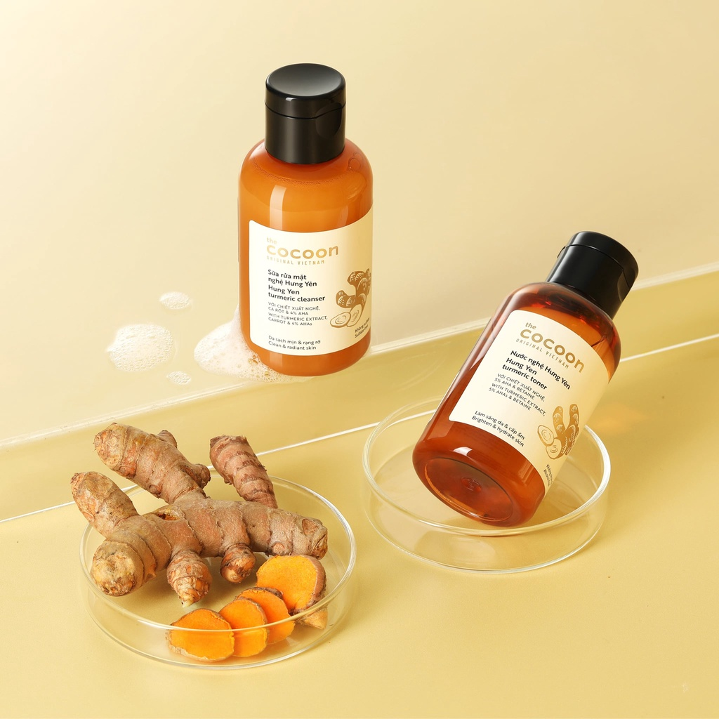 Cocoon Vietnam - Hung Yen Turmeric Cleanser (Sữa Rửa Mặt Nghệ Hưng Yên) with Turmeric Extract & Carrot 140ml.