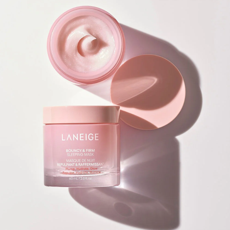 Laneige - Bouncy & Firm Sleeping Mask, Repulpant & Raffermissant, Plump, Hydrate, Glow, Repulpe, Hydrate, Illumine 25ml.
