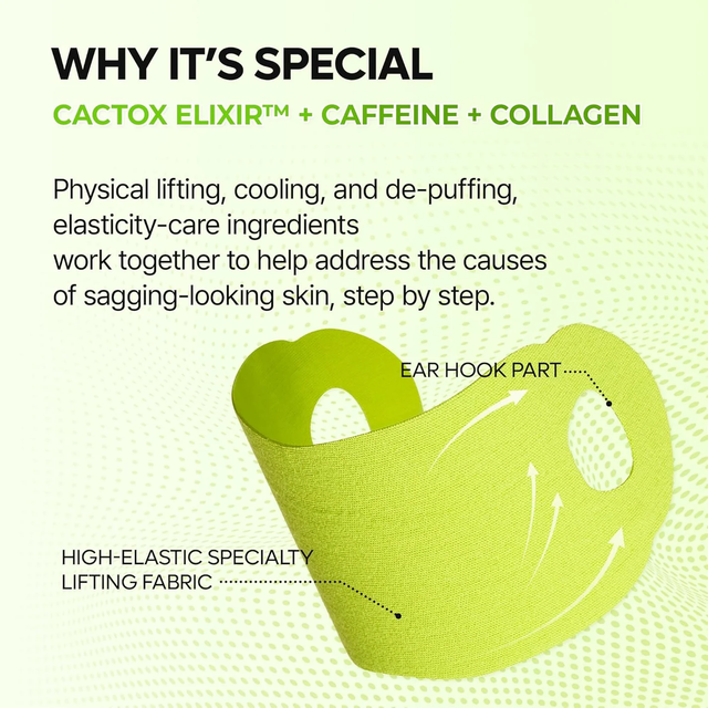 Dr.Melaxin - Cactox Cooling V-Up Mask, De-Puffing & Contour-Fit Chin Mask 9.3g. (4 Sheets)