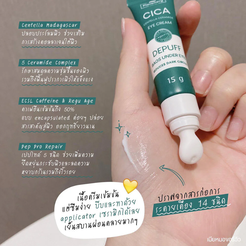 Plantnery - Cica Centella Ceramide Eye Cream 15g.