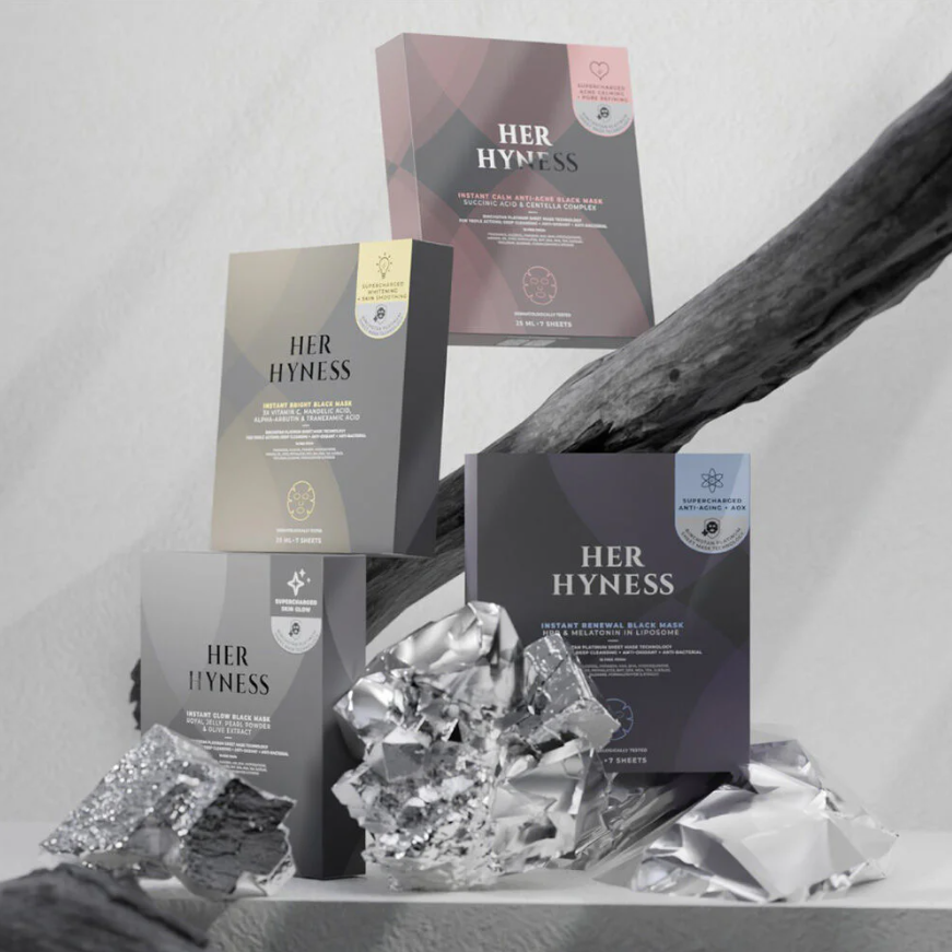 Her Hyness - Instant Calm Anti-Acne Black Mask with Succinic Acid & Centella Complex 25ml. (Pack of 3)