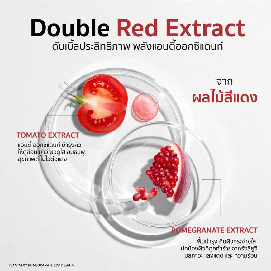 Plantnery - Pomegranate AHA Extra White Red Body Serum 250ml.