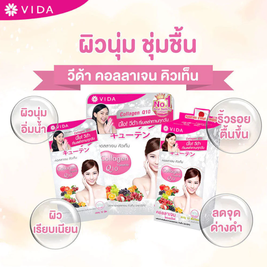 Vida - Bundle - GlutaMax 30 Capsules (2 Sachets) + Collagen Q10 52 Tablets (2 Sachets) + Vit C From Acerola Cherry And Camu Camu 60 Capsules (2 Bottles)
