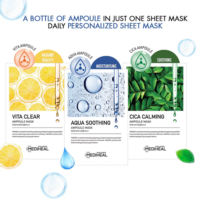 Mediheal - Aqua Soothing Ampoule Mask 25ml. (Pack of 3)
