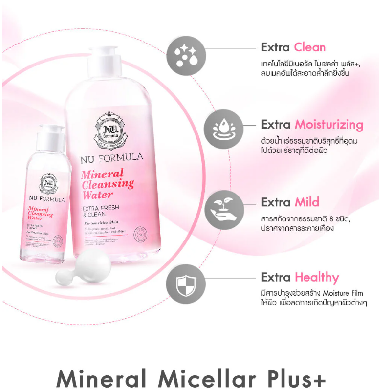 Nu Formula - Mineral Cleansing Water For Sensitive Skin 100ml.