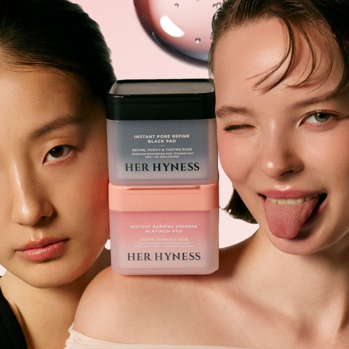 Her Hyness - Instant Pore Refine Black Pads with PHA and 5X Hyaluronic (80 Sheets)