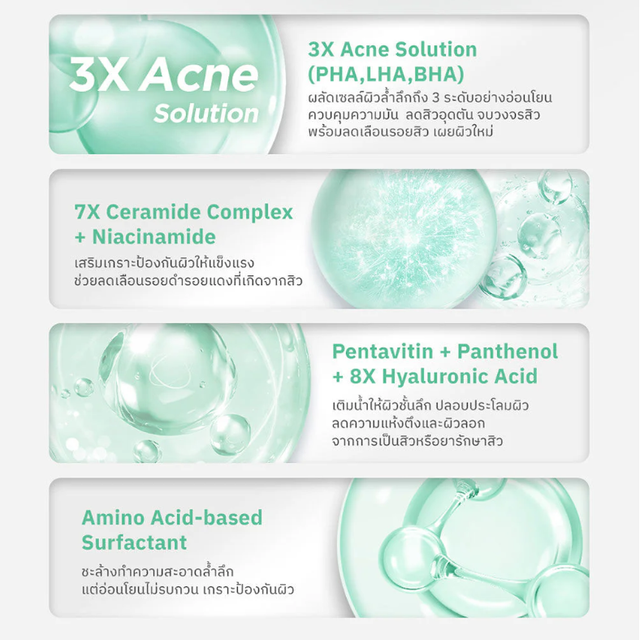 Nu Formula - PHA Acne Solution Cleanser, Smooths & Fades Dark Spots for Sensitive and Acne-Prone Skin 265ml.