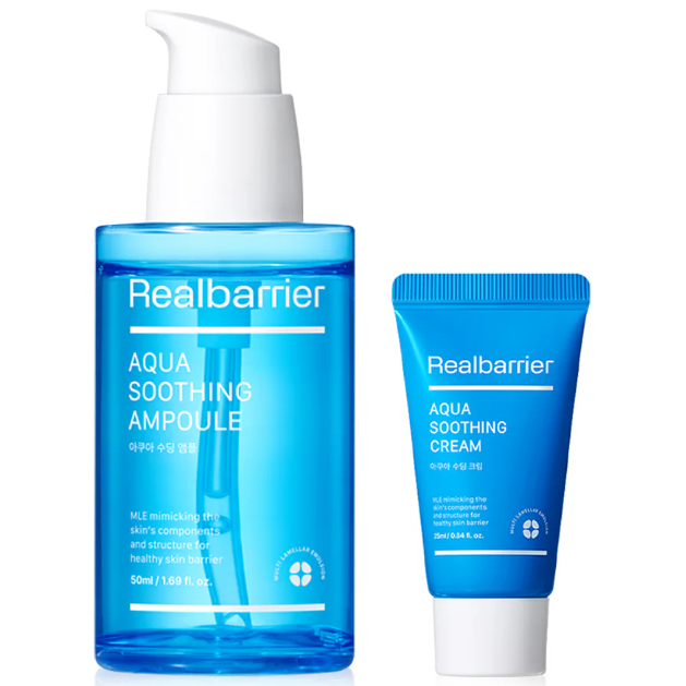 Real Barrier - Realbarrier Bundle of 1x Aqua Soothing Ampoule Set 50ml. + 1x Real Barrier Aqua Soothing Cream 25ml.