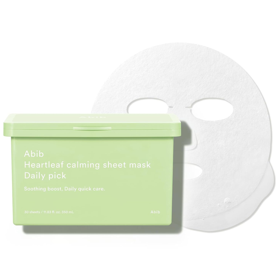 Abib - Heartleaf Calming Sheet Face Mask Daily Pick 380ml. (30 Sheets)