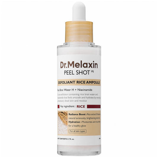 Dr.Melaxin - Peel Shot Exfoliant Rice Ampoule with Rice Bran Water H + Niacinamide 80ml.