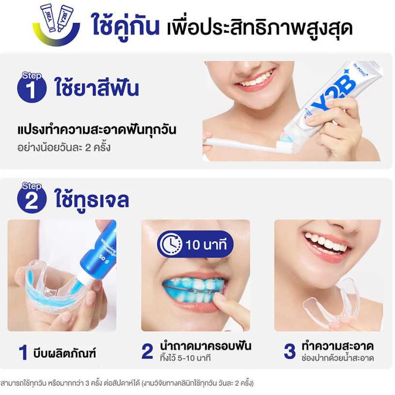 Dr.PONG - Y2B Whitening Color Toothpaste 100g.
