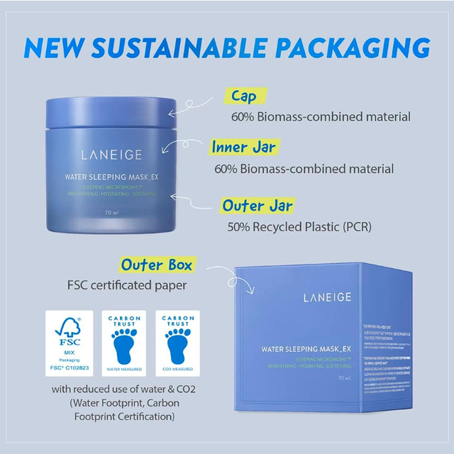 Laneige - Water Sleeping Mask EX Sleeping Microbiome, Brghtening, Hydrating and Softening 70ml.