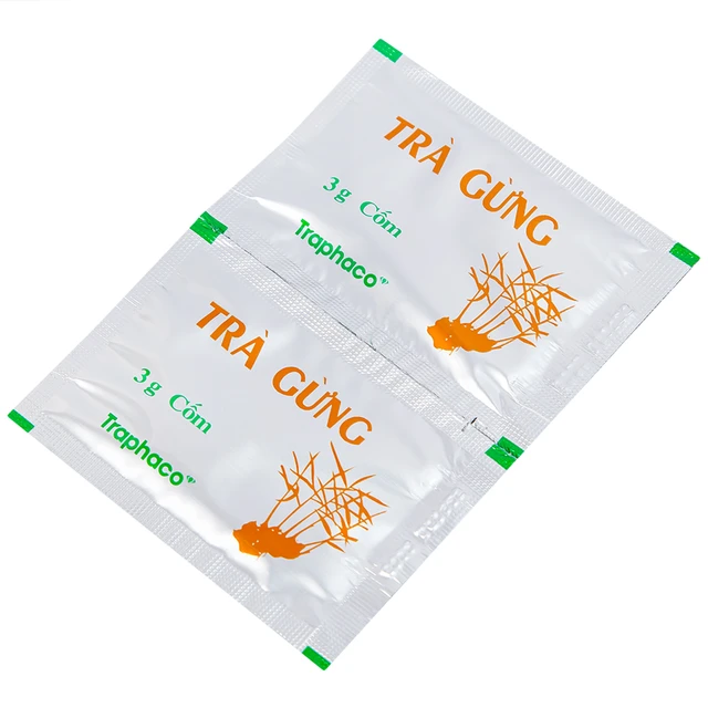 Traphaco - Trà Gừng - Instant Ginger Tea for Body Warming Trà Gừng Hòa Tan Giữ Ấm Nhanh Chóng 3g. (10 Sachets)