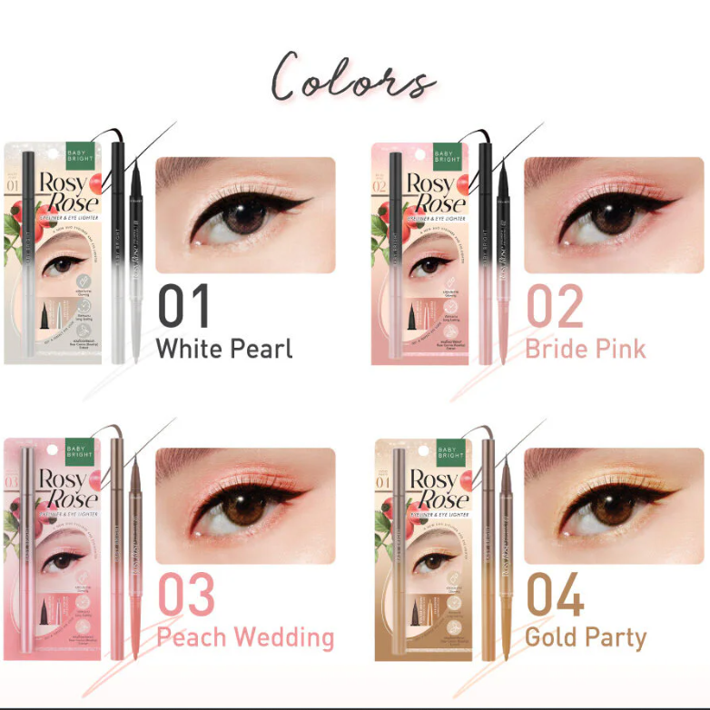 Baby Bright - Rosy Rose Eyeliner & Eye Lighter #04 Gold Party 0.3ml. + 0.2g.