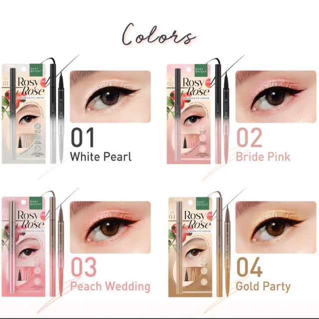 Baby Bright - Rosy Rose Eyeliner & Eye Lighter #04 Gold Party 0.3ml. + 0.2g.