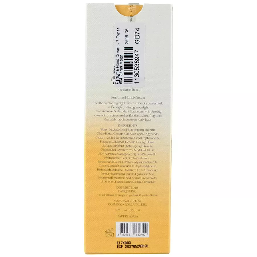 After blow - Perfume Hand Cream #04 Citrus Moon 50ml.