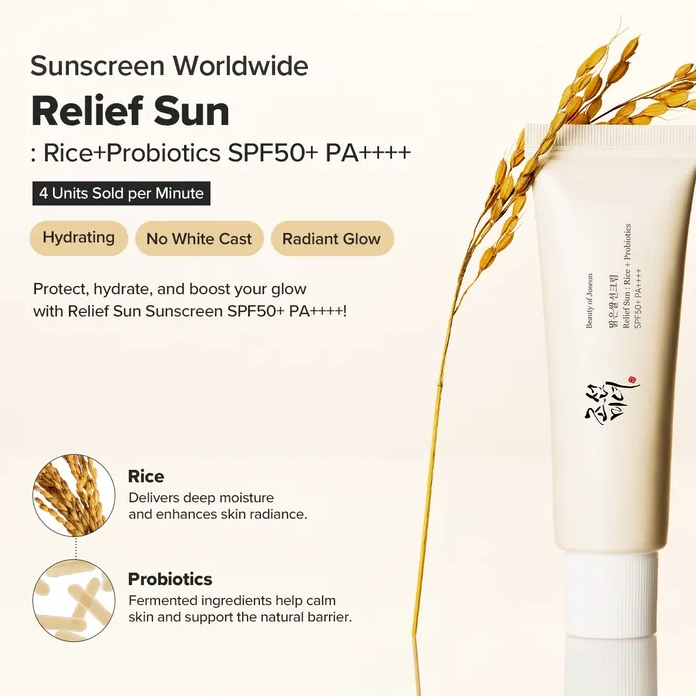Beauty of Joseon - Bundle: 1x Relief Sun Rice + Probiotics 50ml. + 1x Relief Sun Aqua-Fresh Rice B5 SPF50+ PA++++ 50ml.