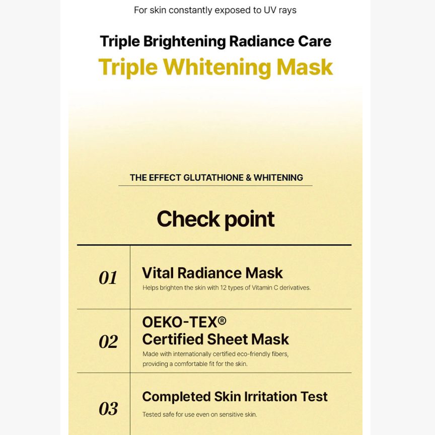 JM Solution - The Effect Glutathione & Whitening Mask 24ml. (Pack of 3)