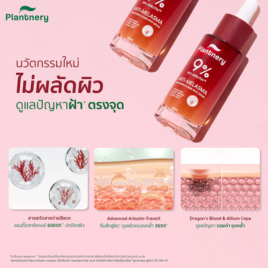 Plantnery - 9% Bio-Arbutin Anti-Melasma Brightening & Dark Spot Serum 30ml.
