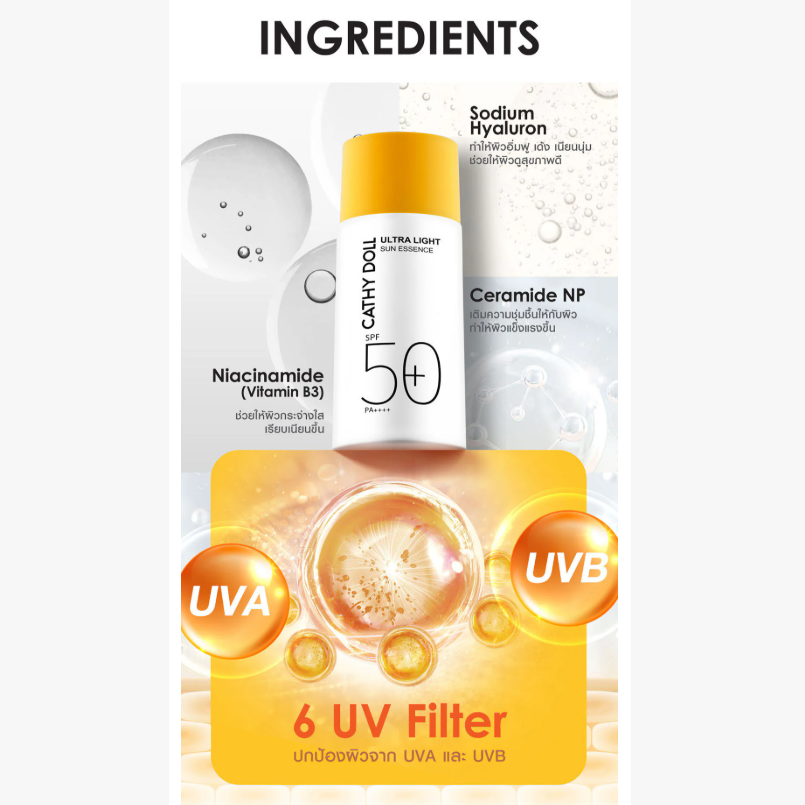 Cathy Doll - Ultra Light Sun Essence SPF50+ PA++++ 80ml.