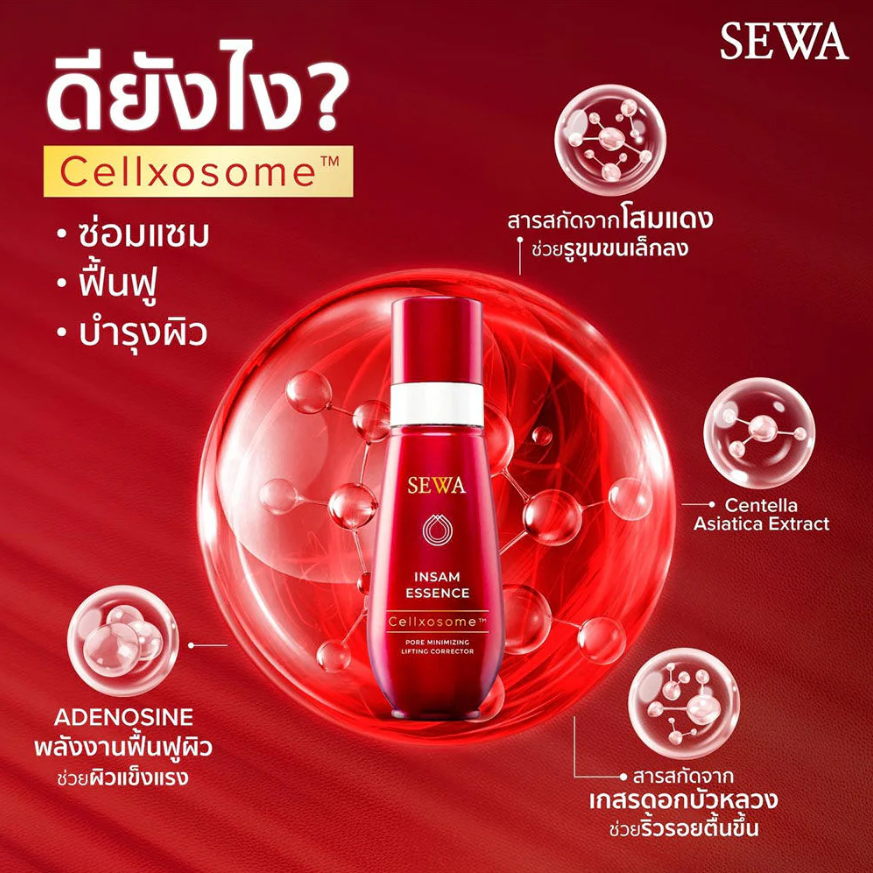 Sewa - Insam Essence Cellxosome Pore Minimizing Lifting Corrector 8ml. (Pack of 3)