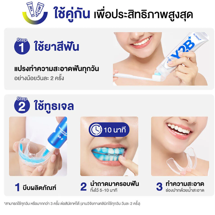 Dr.PONG - Y2B Whitening Color Toothgel 50g.