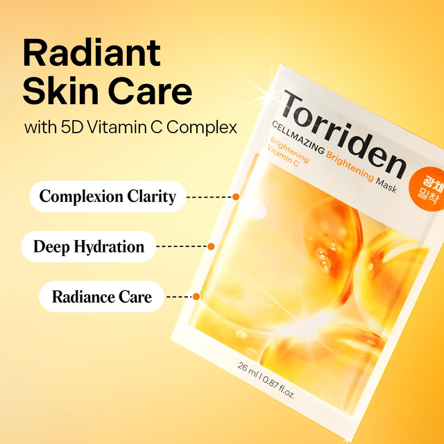 Torriden - Cellmazing Brightening Mask with Vitamin C 26ml. (Pack of 6)