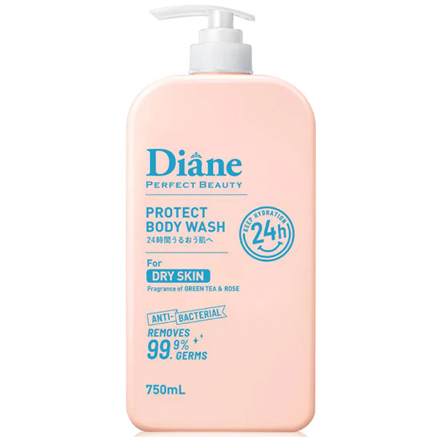 Moist Diane - Protect Body Wash for Dry Skin, Anti-Bacterial, Green Tea & Rose 750ml.