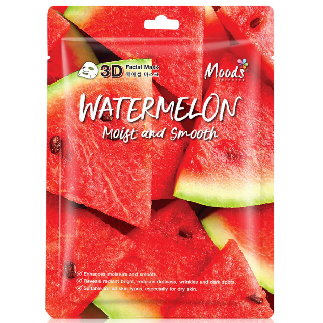 Moods Skin Care - Watermelon Moist And Smooth 3D Facial Mask 38ml. (Pack of 3)