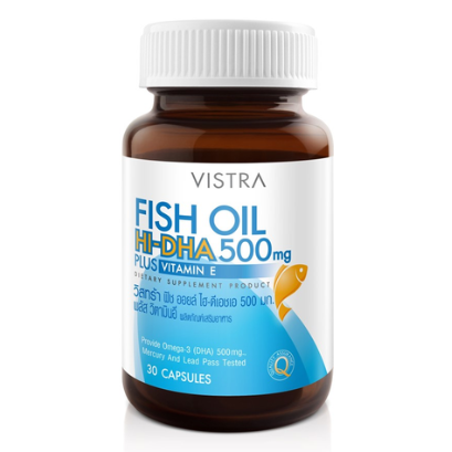 Vistra - Fish Oil Hi-DHA 500 mg. Plus Vitamin E (30 capsules)