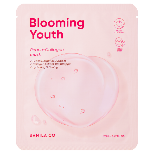 Banila - Blooming Youth Peach Collagen Mask 20g. (Pack of 3)