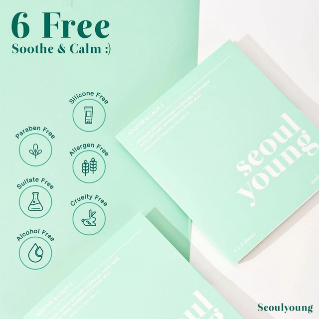 Seoulyoung - Premium Serum Infused Hydrogel Soothe & Calm Face Mask 90g. (Pack of 3)