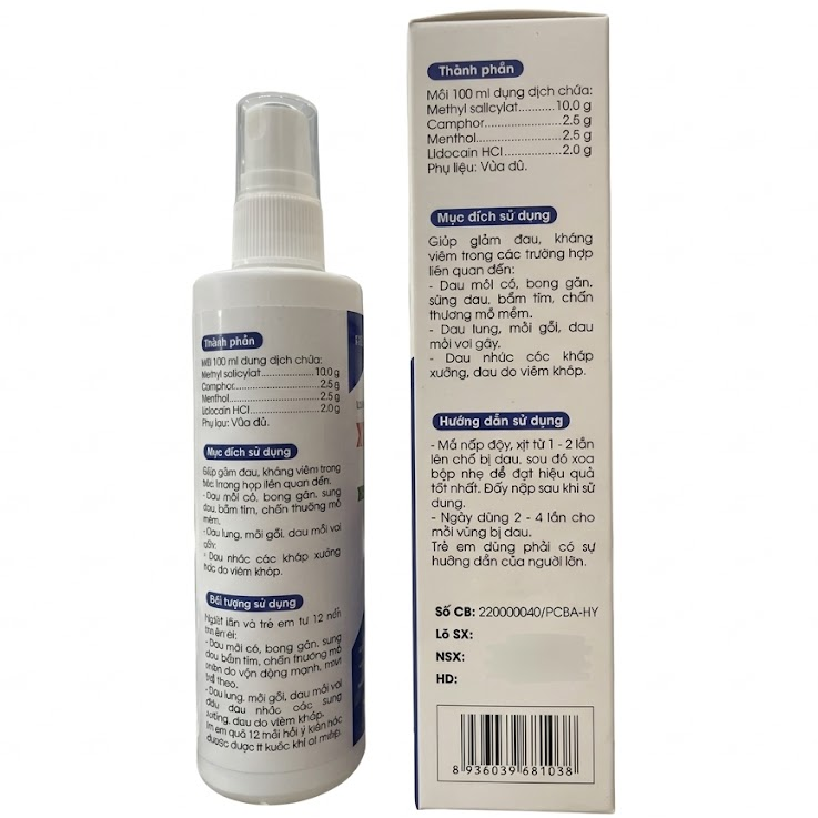 Traphaco - Dung Dịch Xịt Giảm Đau - Pain Relief Spray for Bruises, Swelling and Joint/Muscle Pain 100ml.