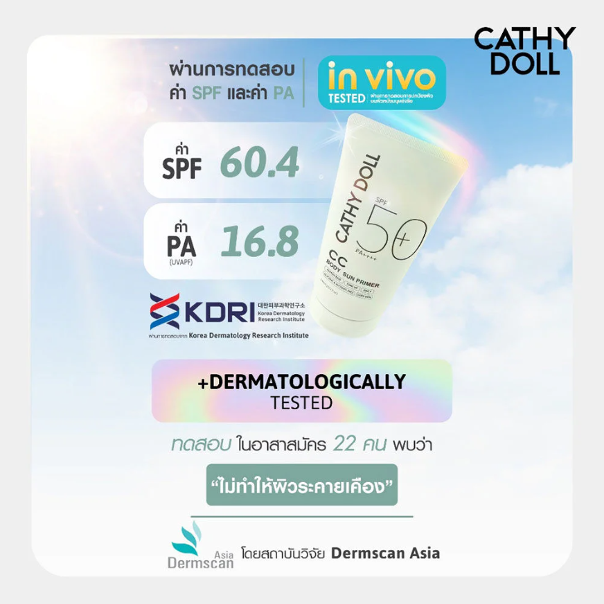 Cathy Doll - CC Body Sun Primer, #Green Base SPF50+ PA++++ 140ml.