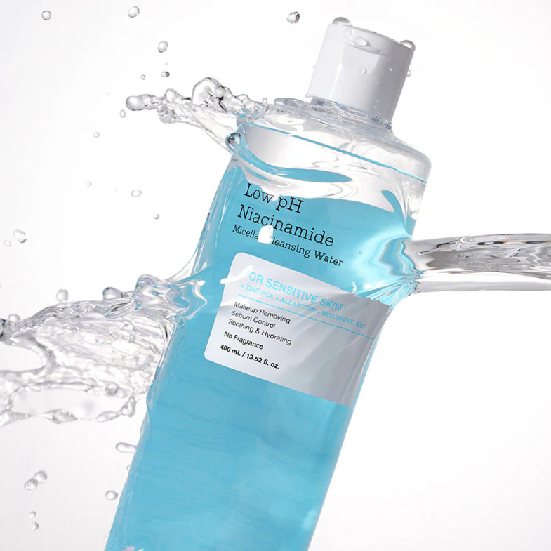 COSRX - Low pH Niacinamide Micellar Cleansing Water for Sensitive Skin with Zinc PCA + Allantoin + Hyaluronic Acid 400ml.