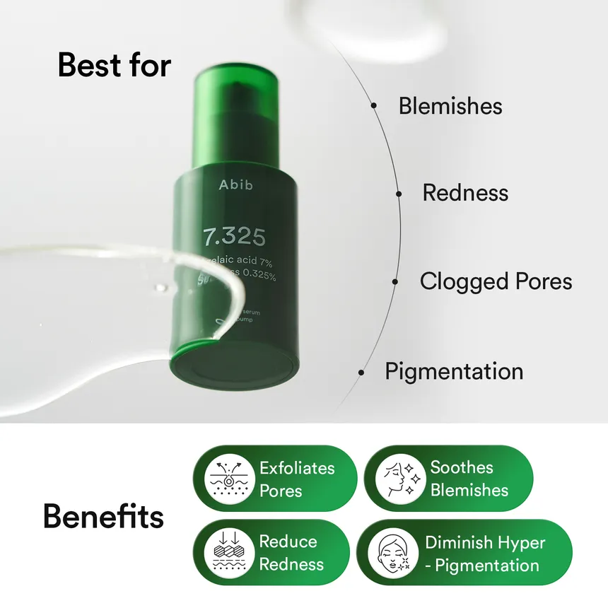 Abib - Clear Spot Serum 7.325 Pump with Azelaic Acid 7% and Sea Moss 0.325% 30ml.