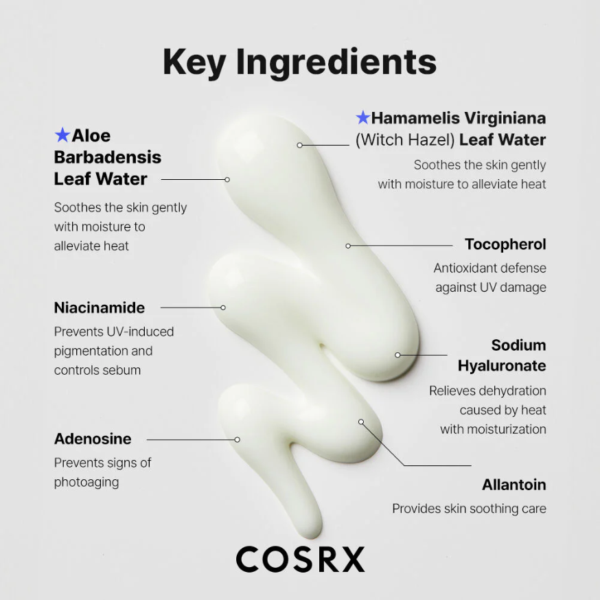 COSRX - Ultra-Light Invisible Sunscreen with Hazel + Aloe + Hyaluronic Acid SPF50+ PA++++ 50ml.