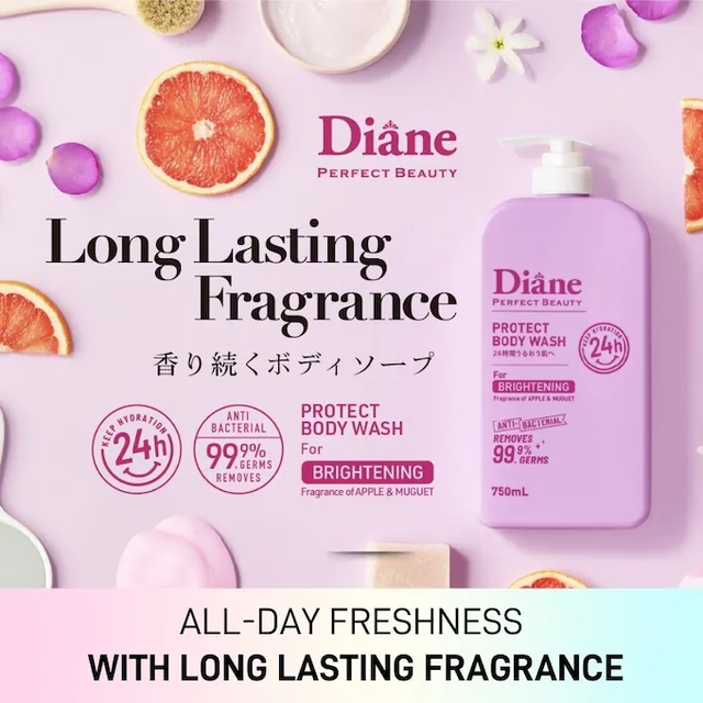 Moist Diane - Protect Body Wash for Brightening, Anti-Bacterial, Apple Muguet 750ml.