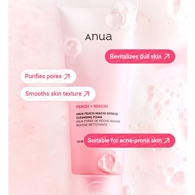 Anua - Peach Niacin Spread Cleansing Foam 150ml.