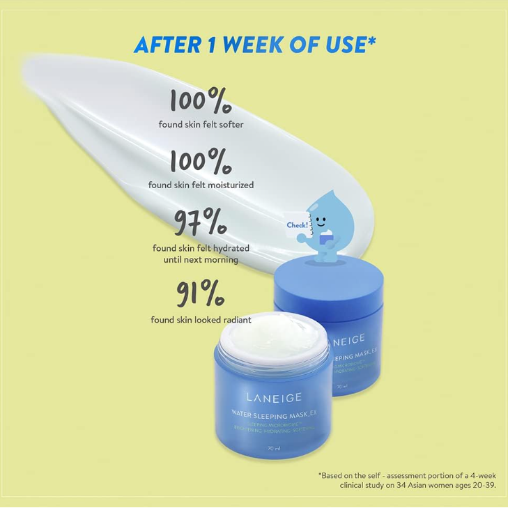 Laneige - Water Sleeping Mask EX Sleeping Microbiome, Brghtening, Hydrating and Softening 70ml.